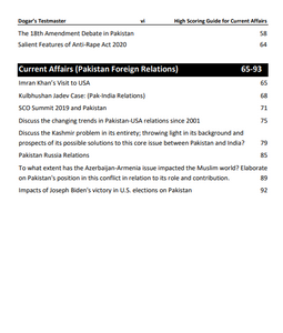 CSS Current Affairs 2021 Edition, High Scoring Guide by Career Finder - dogarbooks